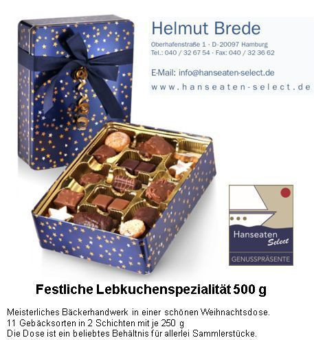 Festliche Lebkuchenspezialitäten in Weihnachtsdose